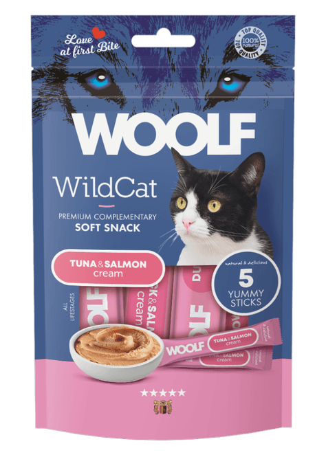 Hovedbilde WOOLF Wildcat Cream Tuna + Salmon 5 Stk