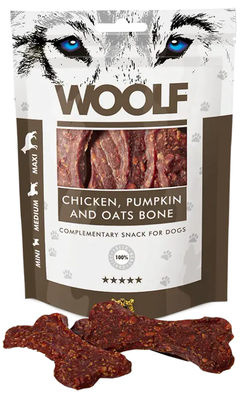 Woolf Godbiter Chicken, pumpkin ant oats bone 100g