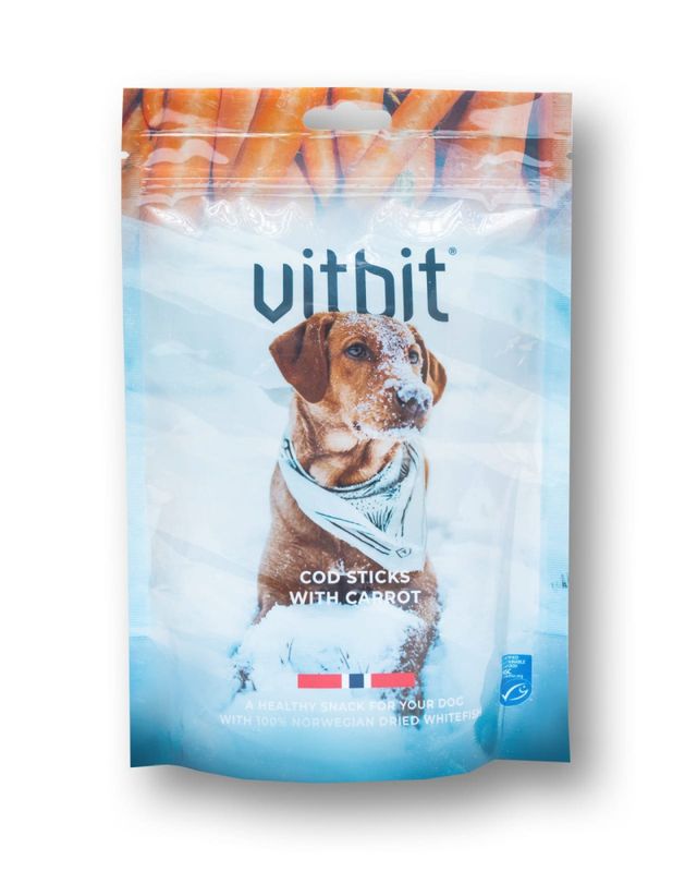 Vitbit Cod Sticks m/ Gulrot 100g