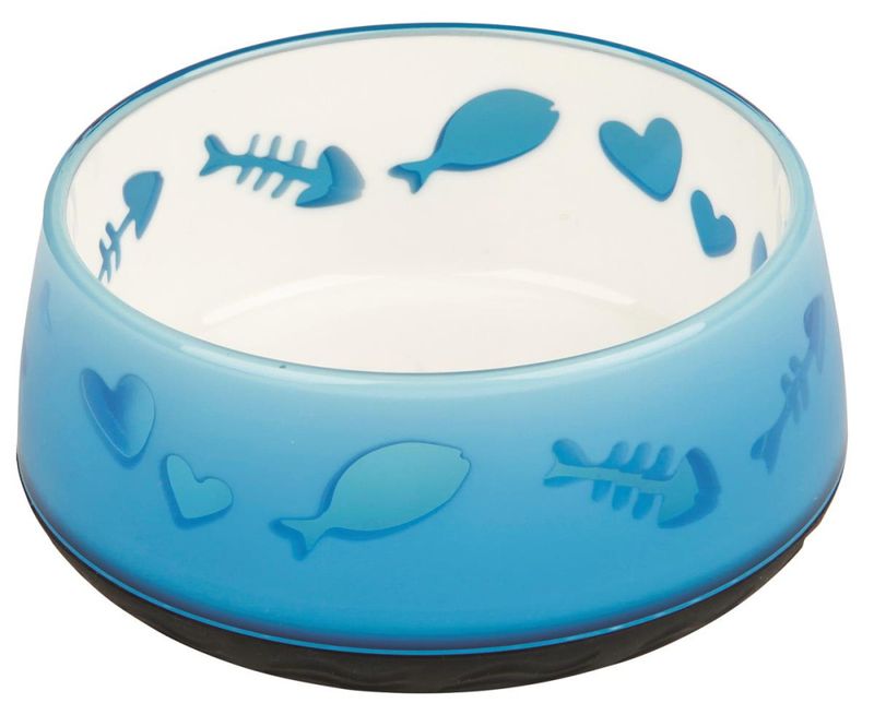 Katteskål i Plast 0,3l ø12cm Lovely M/Fisk