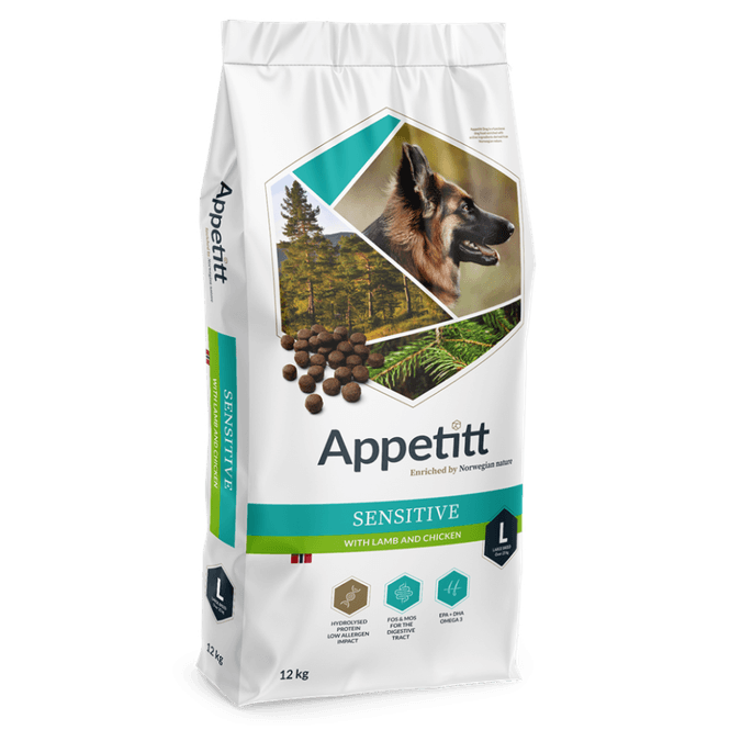 Hovedbilde Appetitt Hundefôr Sensitive with Lamb & Chicken ...