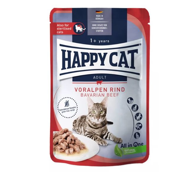 Hovedbilde Happy Cat Pouches Culinary Adult M/Oksekjøtt 85g