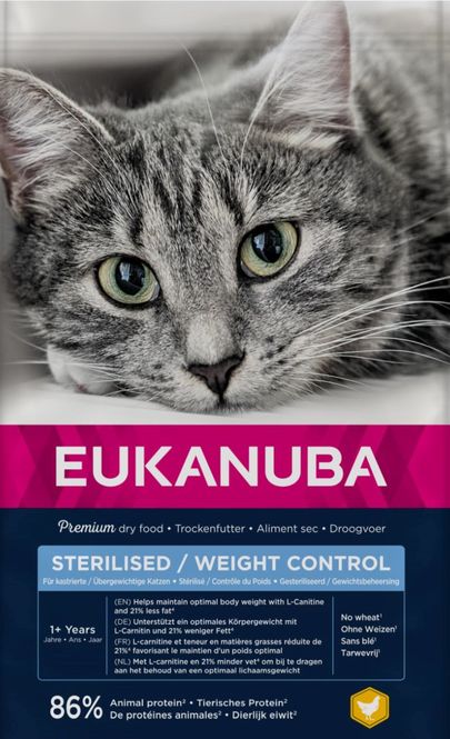 Hovedbilde EUKANUBA Kattemat Adult Sterilisert/vektkontroll ...