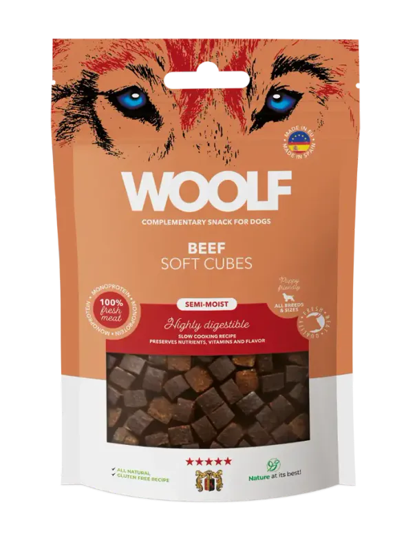Woolf Soft Cubes Biff 100g