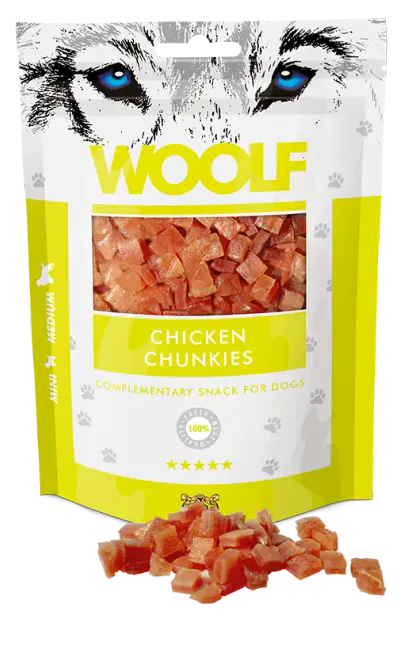 Hovedbilde Woolf Godbiter Chicken chunkies 100g