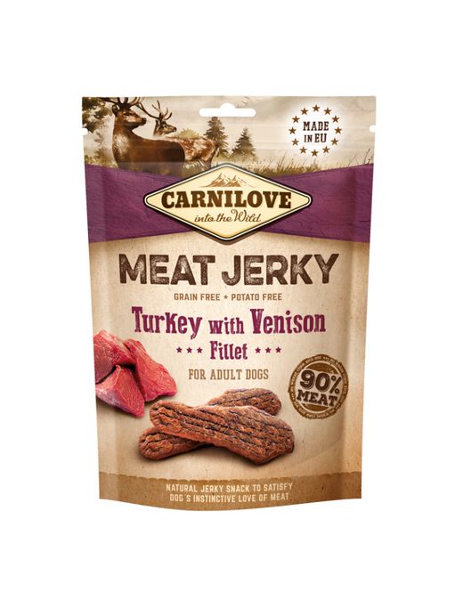 Hovedbilde Carnilove Jerky Turkey with Venison Fillet 100 g
