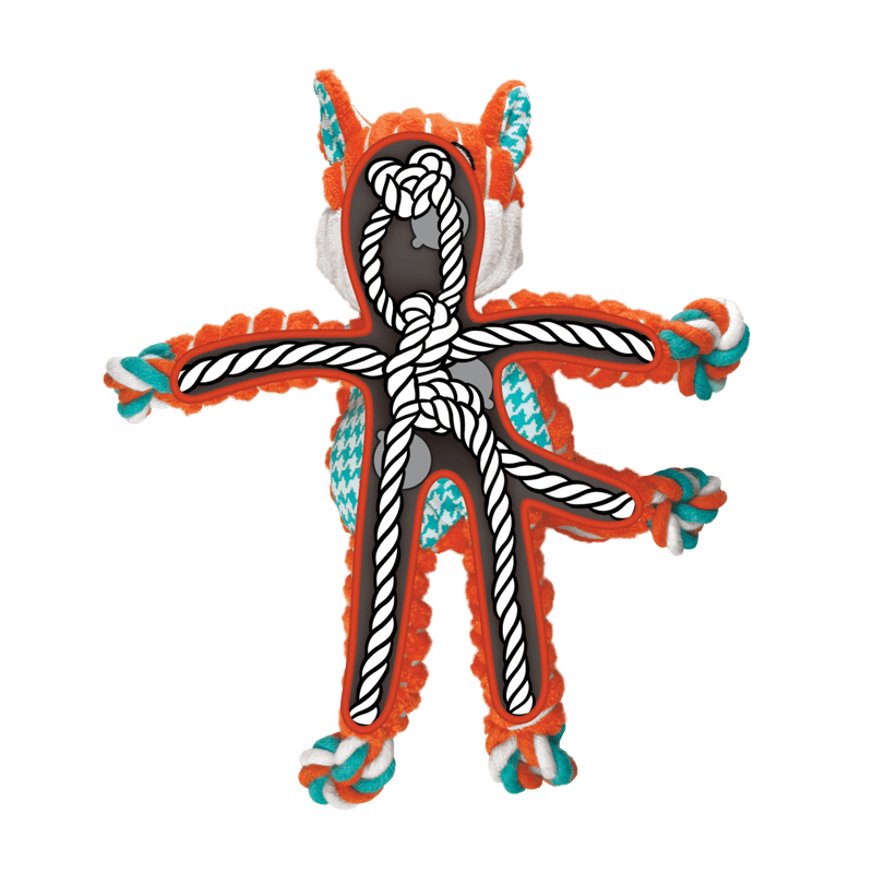 Hundeleke KONG Floppy Knots Fox S/M