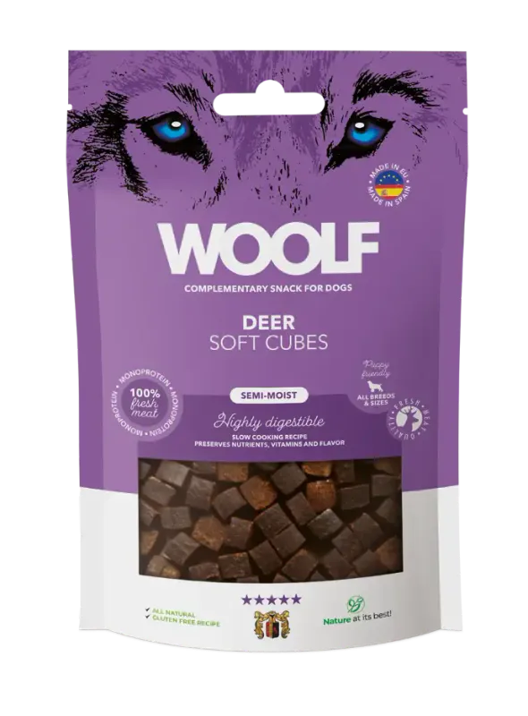 Woolf Soft Cubes Deer 100g