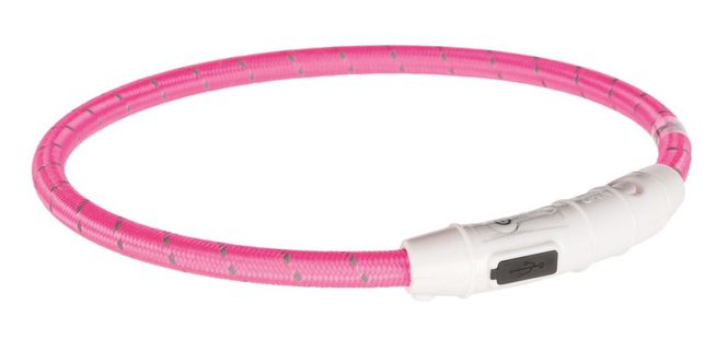 Hovedbilde Lysende Halsbånd Rosa Oppladbart XS-XL