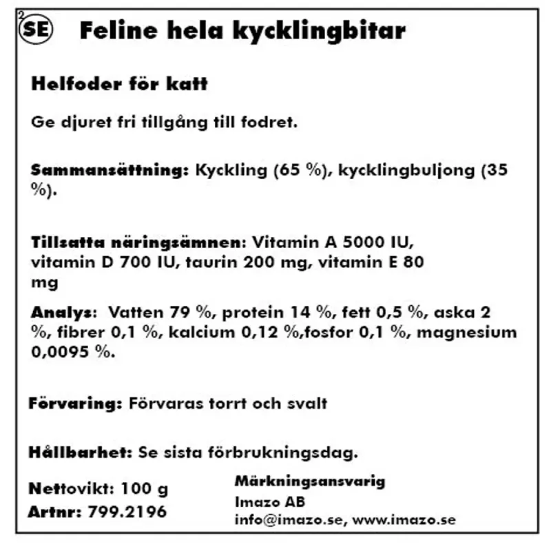 Feline Porta21 kyllingstykker 100 gr