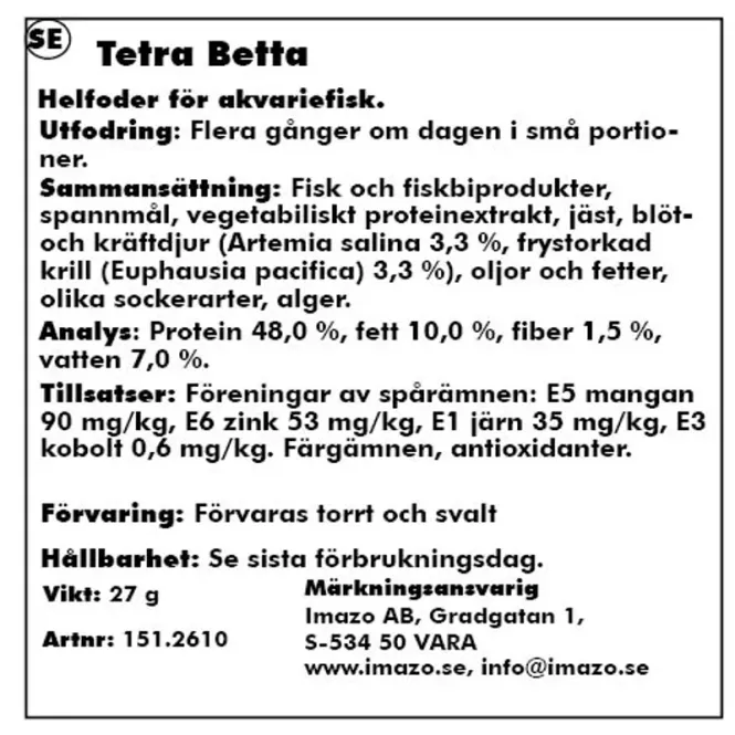 Hovedbilde Tetra Betta 100 ml