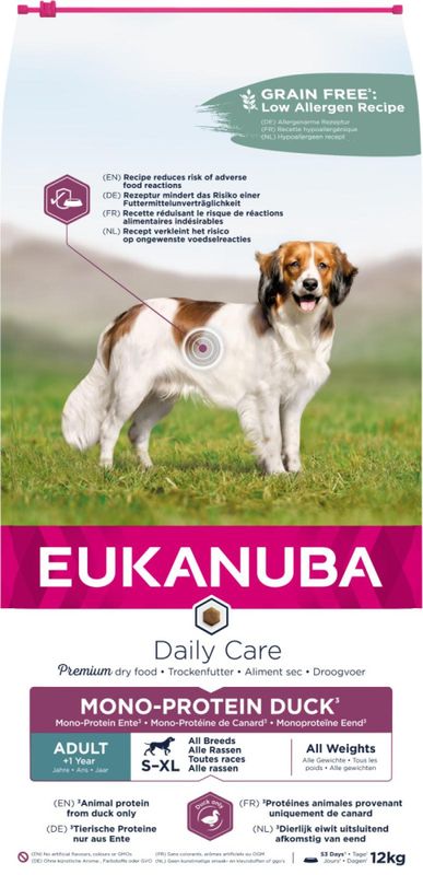 EUKANUBA DailyCare Adult All Breeds Mono Protein Duck 12kg